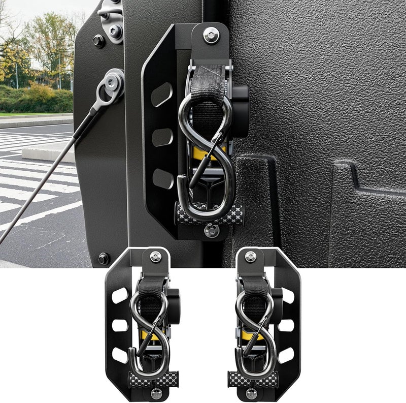 SZYANG 2PCS Retractable Ratchet Straps Compatible with 2022-2025 Toyota Tundra Retractable Tie Down Straps Replacement for 2022-2025 Toyota Tundra Accessories - Image 1